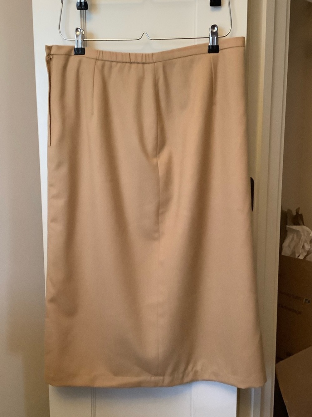Sag Harbor Tan A-Line Midi Skirt